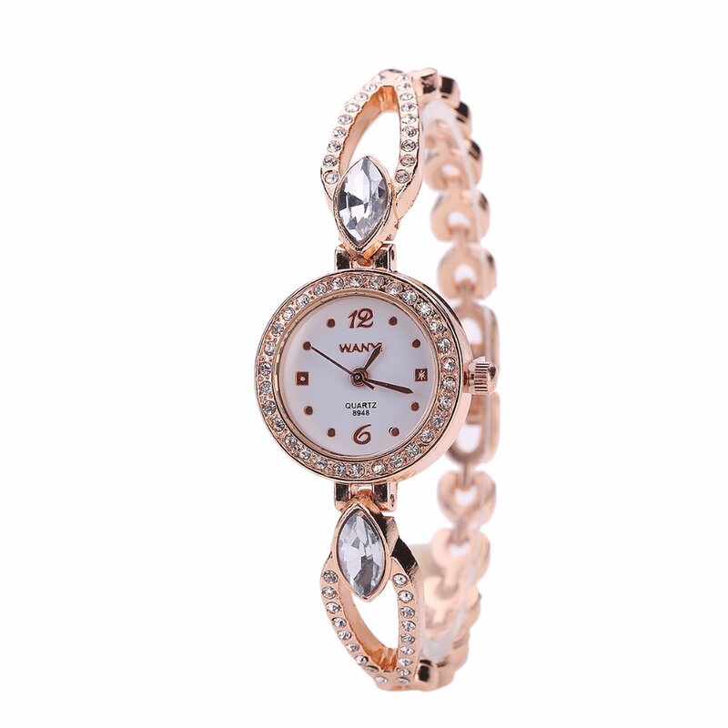 MINHIN Новое поступление браслет часы для женщин Роскошные хрустальные наручные часы женские алый, розовый, золотой позолоченный платье кварц...