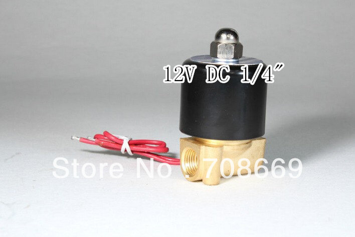 12 V DC 1/4 " listrik Solenoid valve, Udara Air N / C Gas udara Air 2W025-08