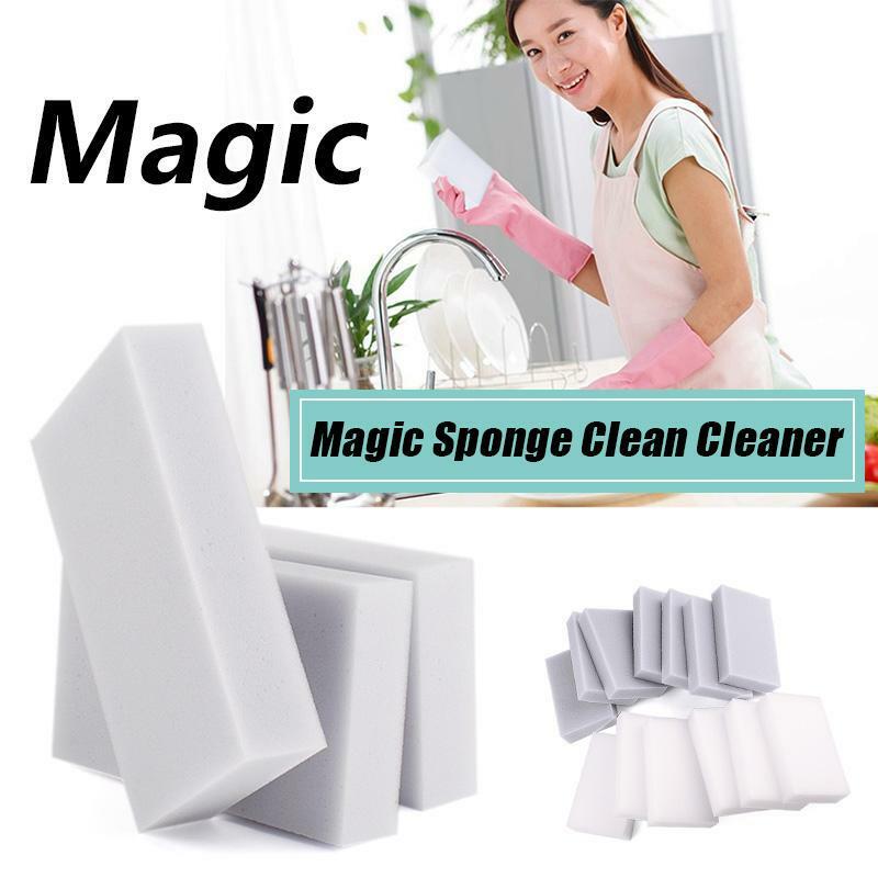 Novedad 10 piezas de limpieza de esponja blanca limpiador de melamina multifuncional plato de cocina herramientas de limpieza de baño Nano esponja
