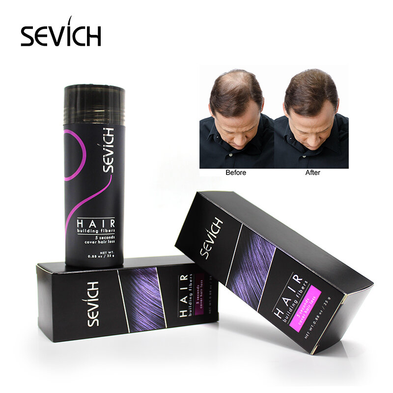 Hair Building Fibers Keratin Thicker Anti Hair Loss Products Concealer Refill Thickening Hair Fiber Powders Growth sevich 25g