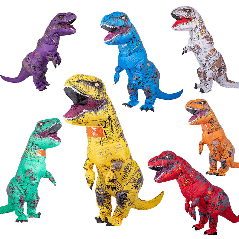 Filhos adultos Homens Dinossauro Traje Trajes de Halloween Cosplay para Mulheres Vestido de Festa de Aniversário Inflável Dino idade tamanho Completo