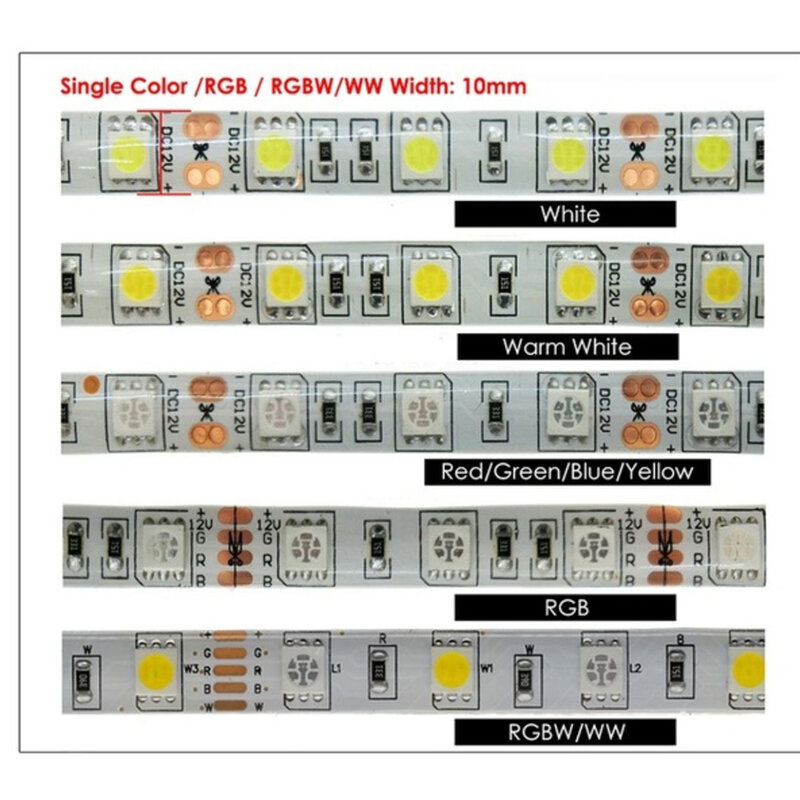 12v à prova d12 água 5050 smd conduziu a luz de tira 5m 12v ledstrip fita lâmpada rgb rgbw rgbww amarelo rosa lce azul fita do diodo fleible