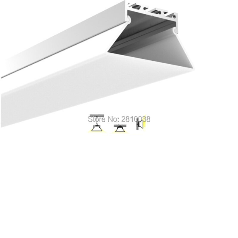 100X2 M zestawy/Lot 6000 serii profil taśmy led aluminium trapezowy profil aluminiowy led wytłaczane do zawieszania lamp