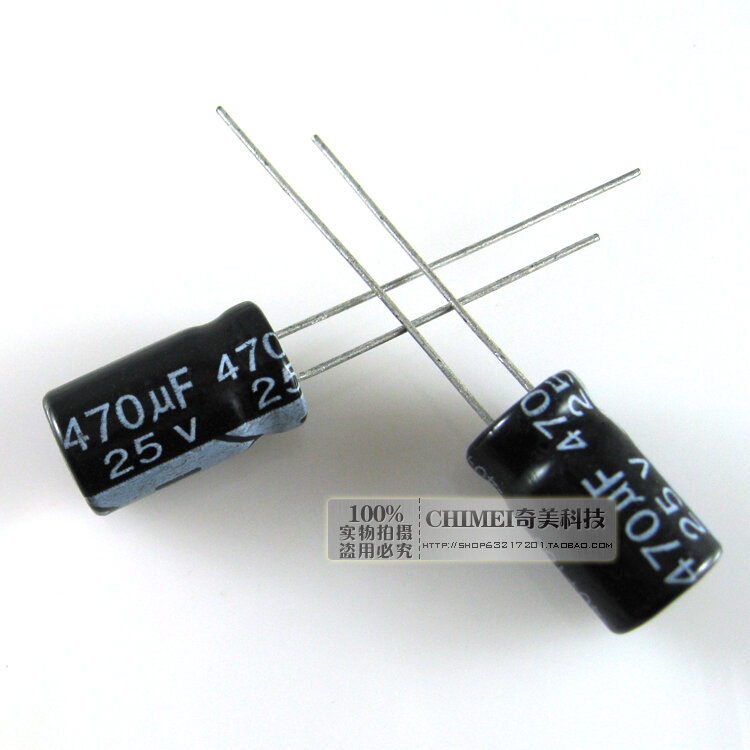 Condensador electrolítico, 25V, 470UF, volumen, 14x8mm