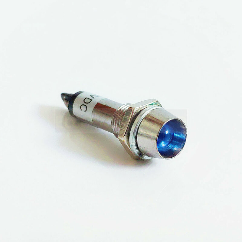 Luces indicadoras LED de Metal de 8mm, lámpara de señal impermeable sin cable y luz LED convexa, XD8-1, 5 colores, 12V, 24V, 220V
