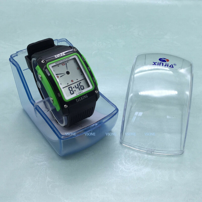 Прямоугольный циферблат, итальянские говорящие часы для слепых и пожилых людей, электронные спортивные наручные часы Watche 829TI