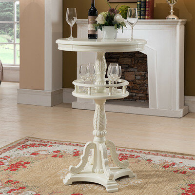 Европейский стиль, барный стол из массива дерева, резной высокий стол в американском стиле, домашняя круглая барная стойка