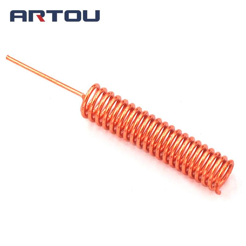 Cobre Primavera Antena, bobina espiral de enrolamento, Módulo Built-in PCB solda, 433MHz, 10pcs