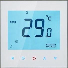 Layar Sentuh Berwarna-warni Programmable Thermostat untuk 4 Pipa Fan Coil Kontrol Modulasi Output 0-10V Bermotor Valve (dengan modbus)