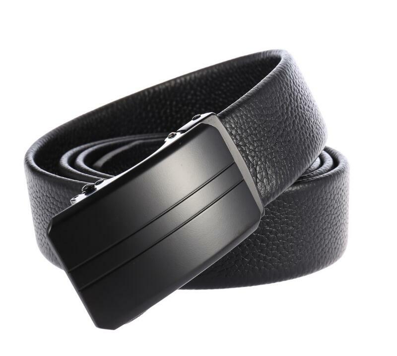 Cinturón de marca famosa para hombre, cinturones de cuero genuino de lujo de alta calidad, correa de Metal para hombre, hebilla automática LY136-22051-5