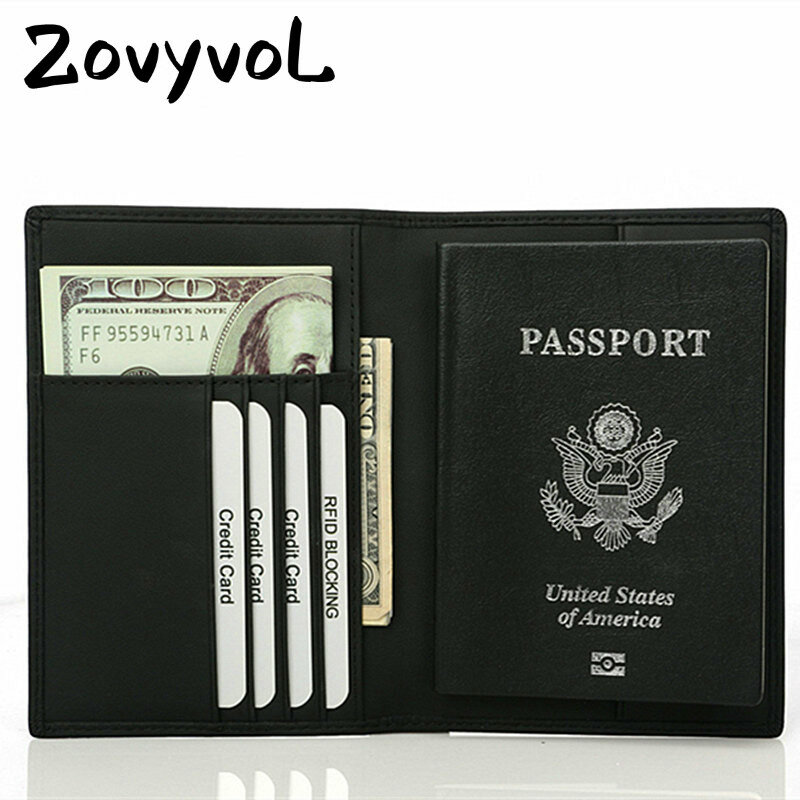ZOVYVOL 2019 정품 가죽 여권 지갑 여성 남성 여행 여권 지갑 네덜란드 여권 홀더 신용 카드 소지자