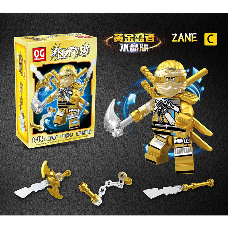 6 stücke Goldene Ninjagoes Abbildung Ninja Heroes Kai Jay Cole Zane Nya Lloyd Mit Waffen Zubehör Abbildung Bausteine Spielzeug