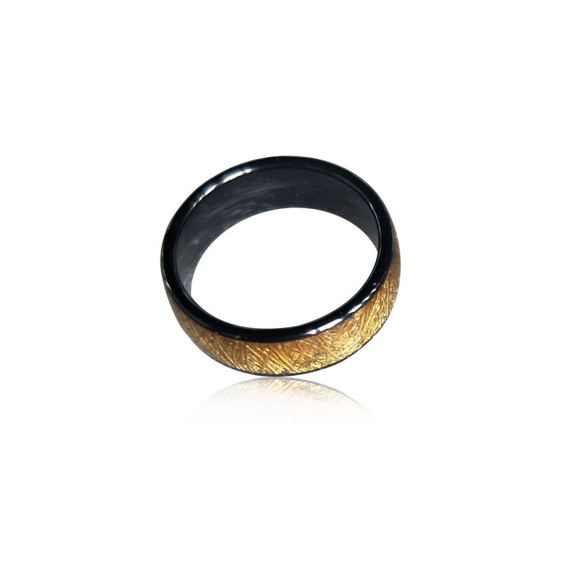 Desgaste do anel dourado para homens ou mulheres, cerâmica Smart Finger, 125KHZ ou 13.56MHZ RFID