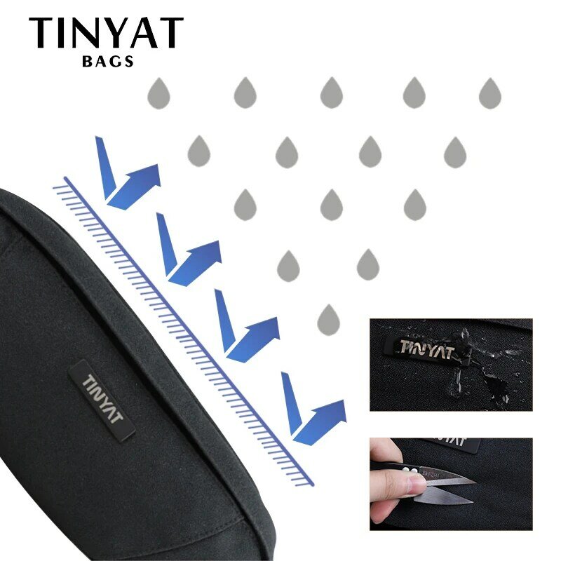 Tinyat-男性と女性のための防水キャンバスウエストバッグ,防水キャンバストラベルバッグ