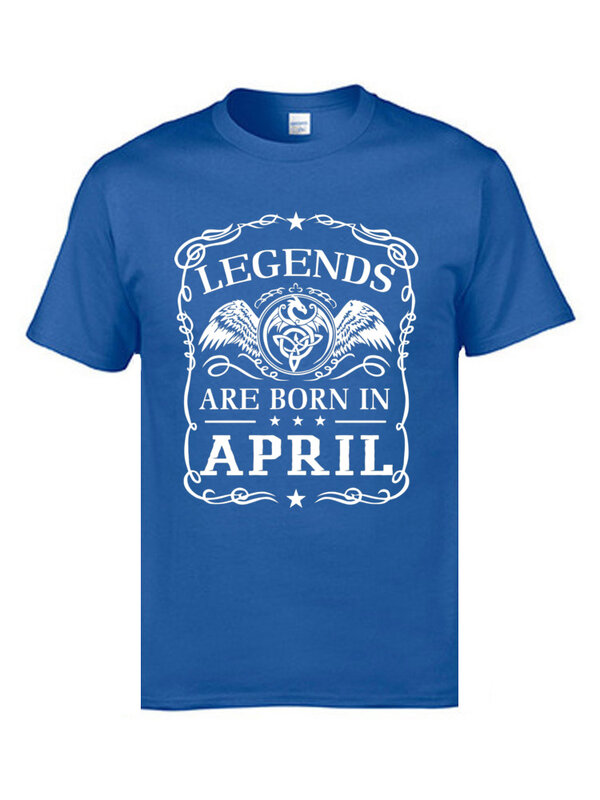 Camisetas clássicas populares legend are born em abril, camisetas pai, gola em o, algodão puro, camisetas personalizadas, camiseta com estampa, alta qualidade