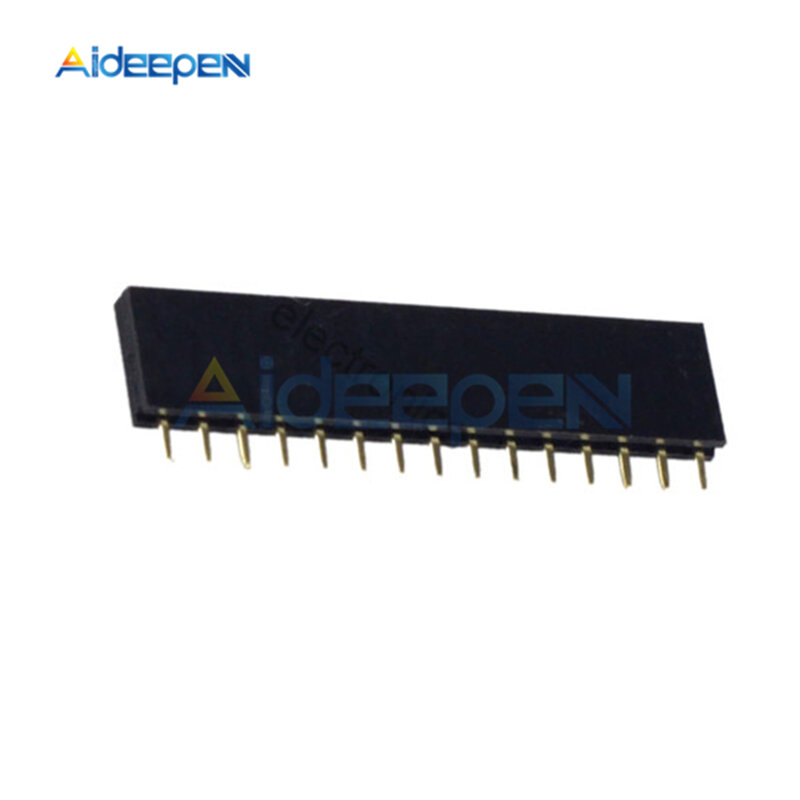 Cabeçalho fêmea reto de linha única, conector de passo, soquete para PCB Arduino, 2,54mm, 15 pinos, 1x15 pinos, 20pcs