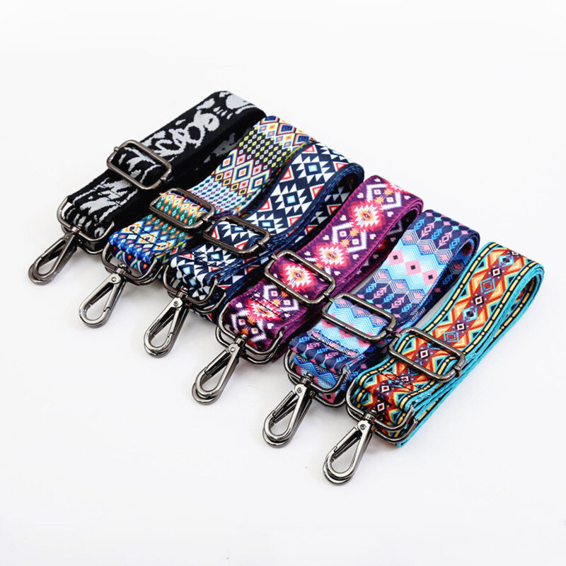 Rainbow Adjustable Obag Straps Nylon Colored Belt Bag Strap Hanger Handbag Accessories for Women Decorative Obag Handle Ornament