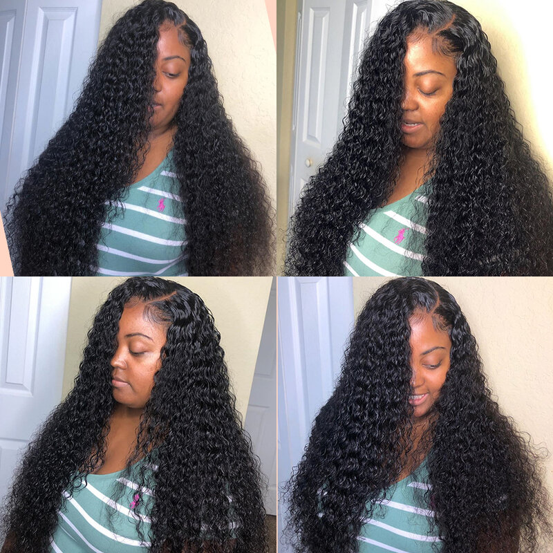 28 30 40 Inches Deep Wave Bundles With Closure Brazilian Curly 100% Human Hair Water Wave 3 4 Bundles Weave And Lace Frontal