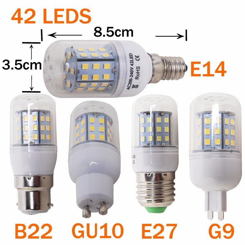 Lámpara LED brillante de ahorro de energía, foco de 220V, E27, E14, 2835SMD, para el hogar