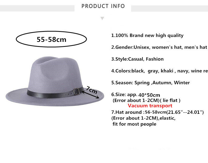 Fedoras-Chapeau DN en mélange de laine noire pour hommes et femmes, casquette décontractée d'extérieur, mode printemps et été, X XL, livraison gratuite, nouveau, 2022