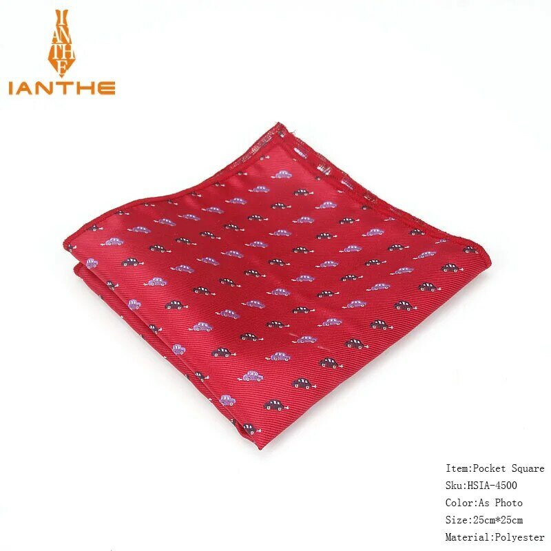 Brand New Carton Pocket Square For Men Business Chest Towel Hanky Gentlemen Animal Hankies Classic Suits Fashion Handkerchief