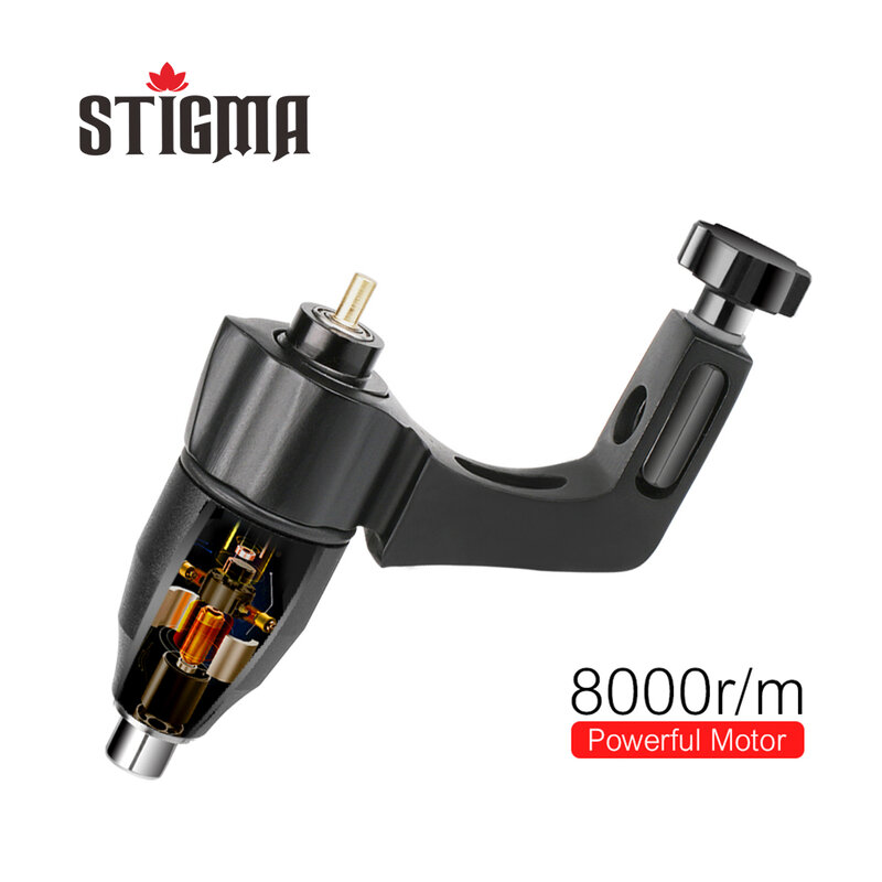 スティグマ-高品質のロータリータトゥーマシン,調整可能なストローク,プロの黒い銃のダイレクトドライブ,m635