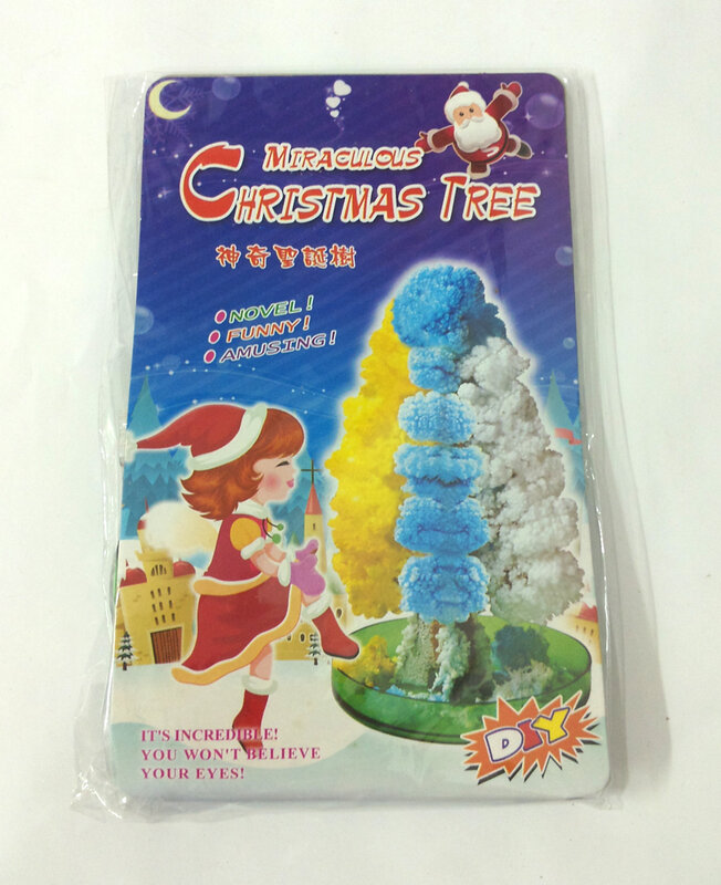 2019 11x7cm Green DIY Visual Magic Growing Paper Crystals Tree Magically Grow Funny Christmas Trees Kids Baby Toys For Children