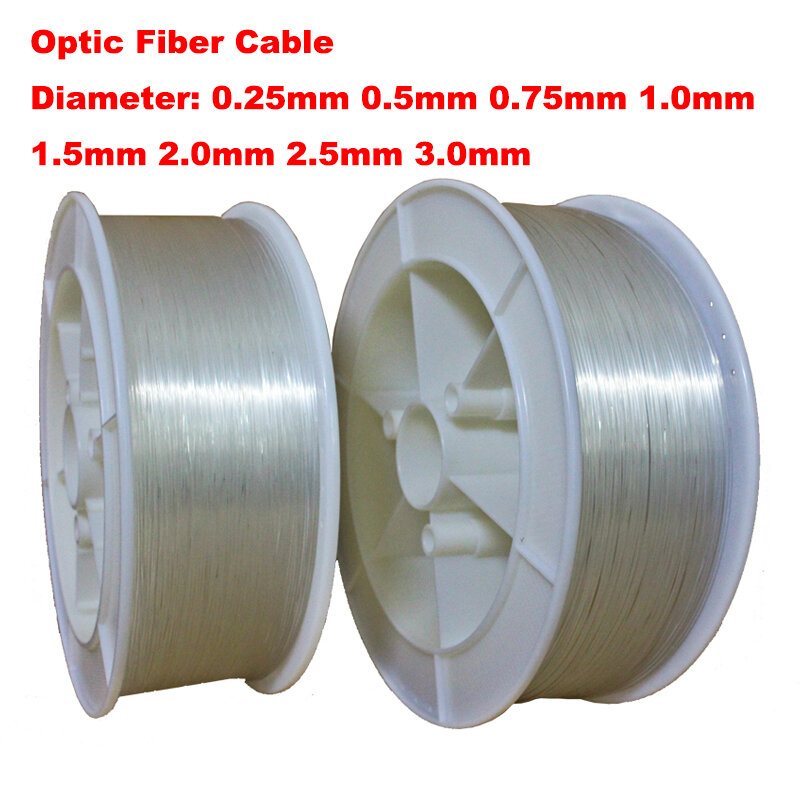 Cable de fibra óptica LED PMMA para decoración de luces, 0,25/0,5/0,75/1,0/1,5/2,0/2,5mm de diámetro
