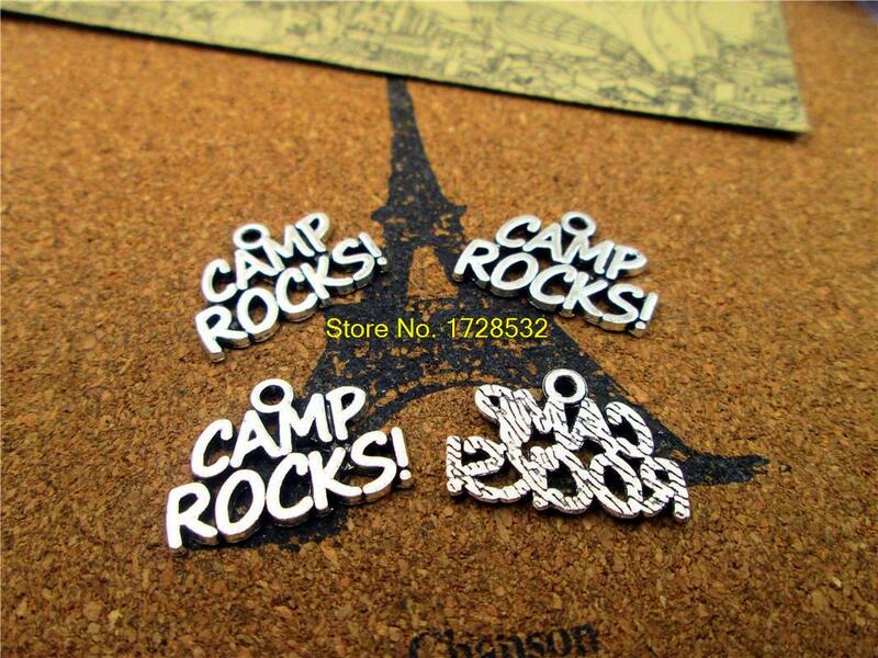 25pcs-- 13*21mm antique Silver Plated fashion letters CAMP ROCKS  charm DIY Charms Pendants