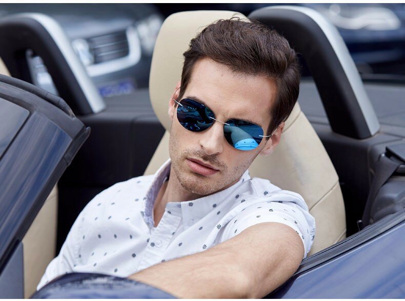 JackJad-gafas De Sol polarizadas De titanio ultraligeras para hombre, lentes De Sol De aviación sin montura, diseño De marca, nueva moda