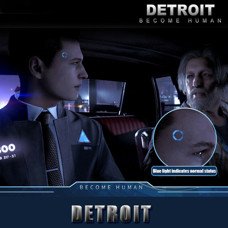 Detroit: devenir humain Cosplay Connor RK800, lumière LED de temple sans fil, Kara State, lampe à scintillation, anneau, tête de cercle, accessoires LED