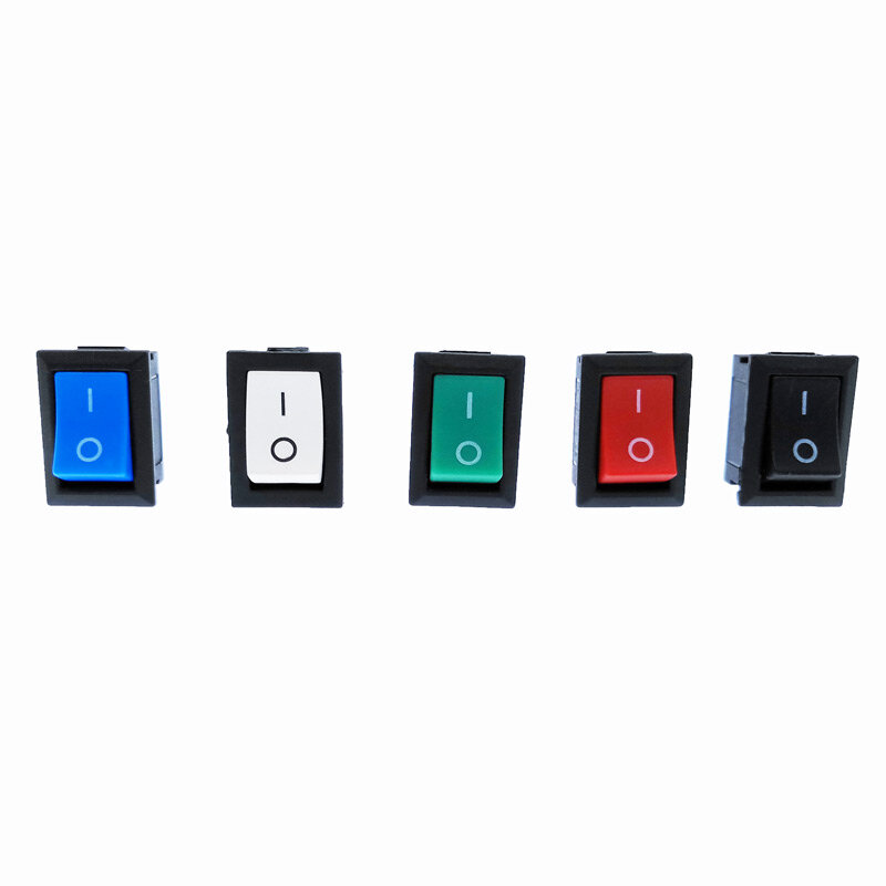 Interruptor basculante KCD1, interruptor de encendido de 2 posiciones, 2 pines, 3 pines, 4 pines con luz, 10A, 250V, rojo, azul, verde, amarillo, negro, blanco