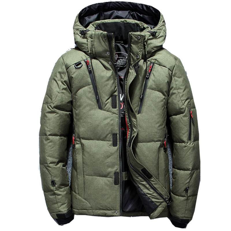 새로운 브랜드 의류 재킷을 추가 두꺼운 따뜻한 남자를 유지 화이트 오리 자켓 아래로 고품질 후드 자켓 겨울 코트 남성