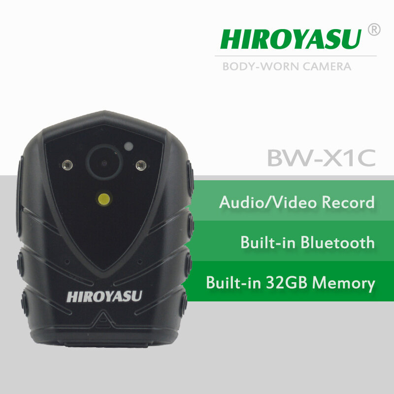 HIROYASU – haut-parleur vidéo BW-X1C HD, 32 go, 1080P, 30fps, caméra portée au corps, Microphone avec Bluetooth sans fil, compatible PTT