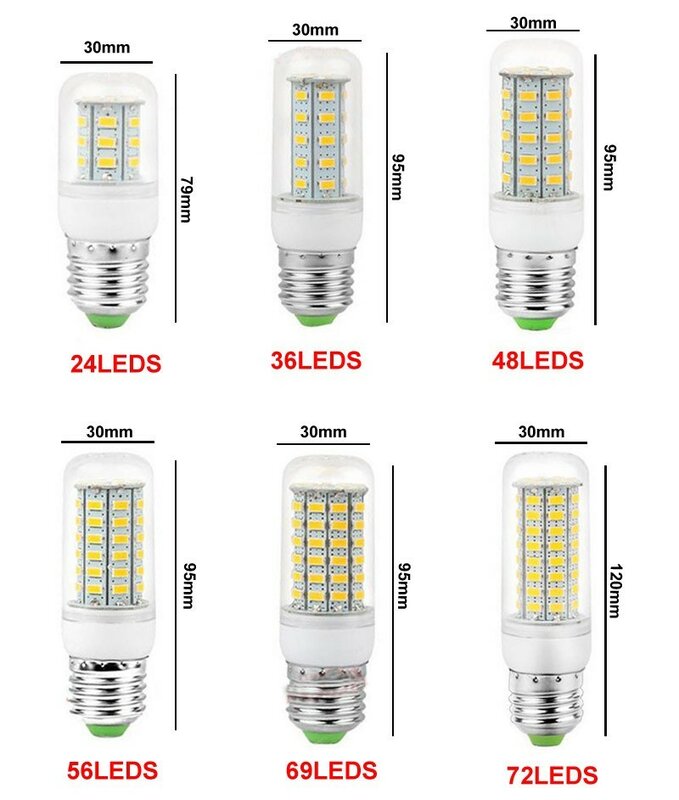 Bombillas de ahorro de energía AC110V E27 220-240V, bombilla LED, luces de iluminación exterior, radiación sísmica no térmica resistente a los golpes