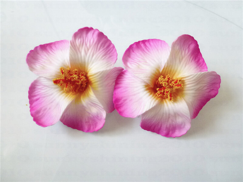 100Pcs Gemengde Kleuren Foam Hawaiiaanse Hibiscus Bloem Decor Geen Clip