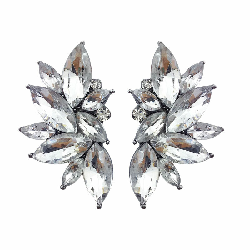 Opal Stone Stud Earrings Christmas Party 2023 Brand New Elegant Crystal Earrings For Women Trendy Golden Women Earrings