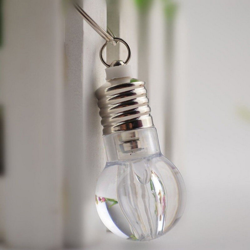 Convenient Creative Gift Light Lighting Bulb Night Colorful LED Flashlight Torch Keyring Keychain