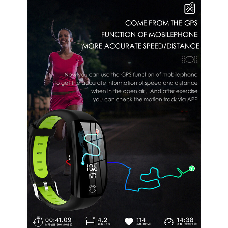Bransoletka fitness aktywny Tracker tętna Monitor ciśnienia krwi sportowy smartband zegarek dla androida Xiao mi telefon PK mi band 4