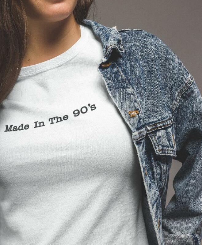 Feito nos 90letters s letras imprimir feminino t camisa de algodão casual engraçado camisa para senhora topo t tumblr hipster navio da gota novo-17