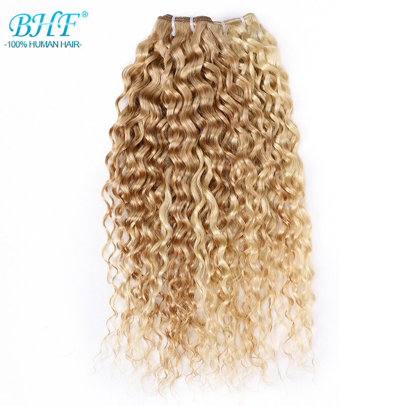 BHF Water Wave Human Hair Bundles P27/613# Highlight Piano Ombre Blonde  Remy Hair Weft 100g 18"20"22"24"Length