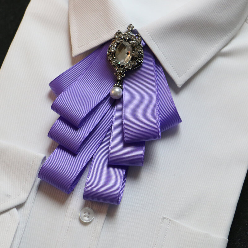Новый мужской женский фиолетовый головной убор воротник галстук занятия корейский самолет стюардесс рубашка бант Бизнес банк отель Бесплатная доставка