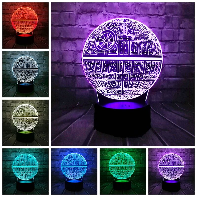 Hot Sale Movie Star Wars 3D USB LED Lamp Astro Cartoon Death Star Colorful Ball Bulb Atmosphere lava Night Lights lighting