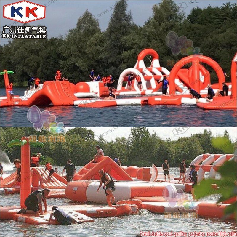 Aventura inflável gigante profissional do Aqua, parque aquático épico, parque aquático flutuante para comercial