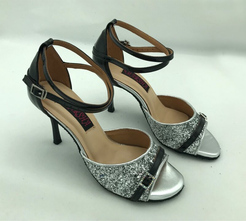 Zapatos de baile latino para mujer, calzado de salón, salsa, tango, fiesta y boda, con hebilla de cristal, 6245BS, nueva moda