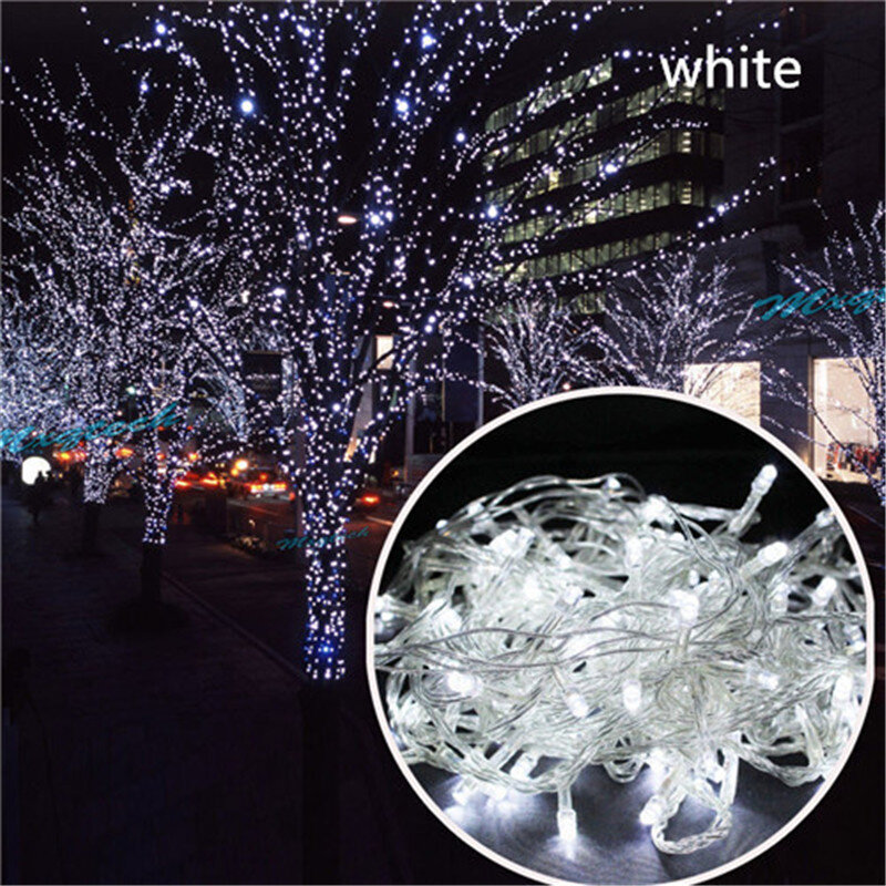 Cordão de luz de led a prova d'água, 10m 20m 30m 50m 100m, ac 220v, luzes de natal, decoração de festas, iluminação para ambientes internos e externos