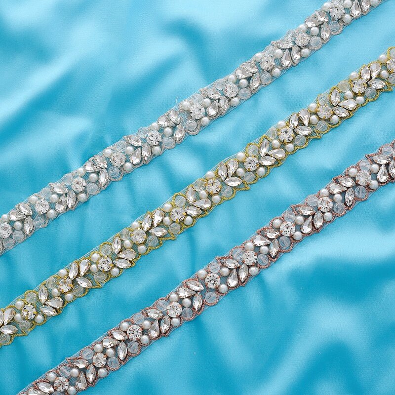 SESTHFAR Crystal Belt Rhinestone Wedding Belt Sliver Belt Diamond Flower Belts Bridal Sash For Wedding Dresses