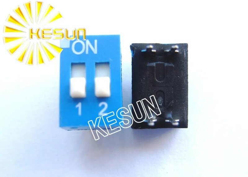 Frete grátis interruptor azul dip 100% original eds102 2p 2.54mm 10 peças