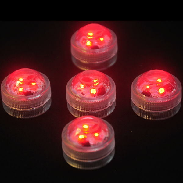 10pieces /lot Battery Operated Waterproof LED Accent Light, Submersible Triple LED Tea Light with Remote for Wedding Decoration