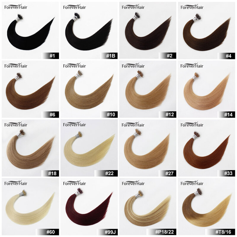 FOREVER HAIR CharacterRing Hair-Extensions de cheveux 100% humains Remy, 0.8 gumental, 16 ", 18", 20 ", Platinum Blonde, European Micro Beads, 50 Pcs